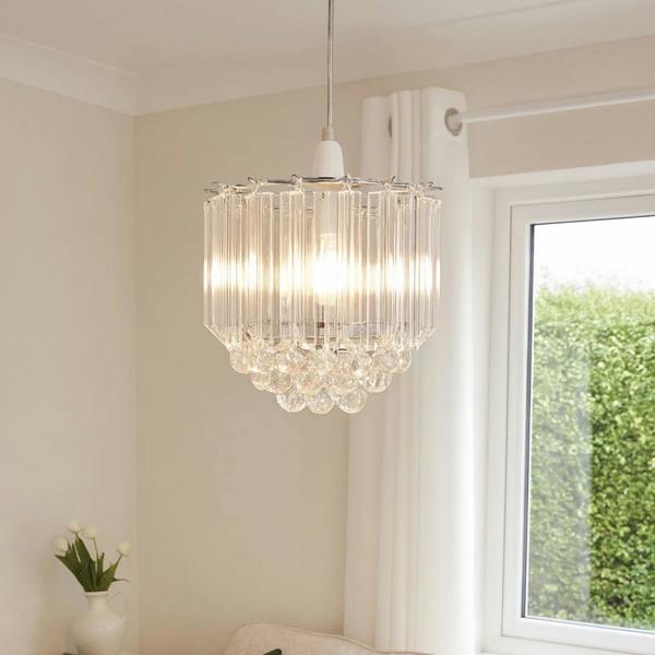 Pagazzi Lighting Demi Clear And Chrome Easy-Fit Pendant