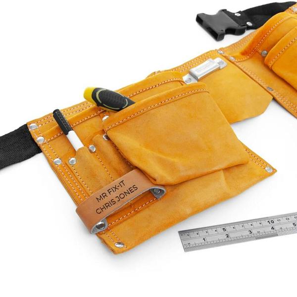 Personalised Leather 11 Pocket Tool Belt - lifestyle shot
