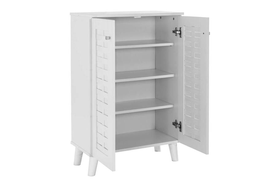 Timber Art Design Modern Shoe Storage Cabinet 2 Doors Footwear Stand Rack Unit Cupboard