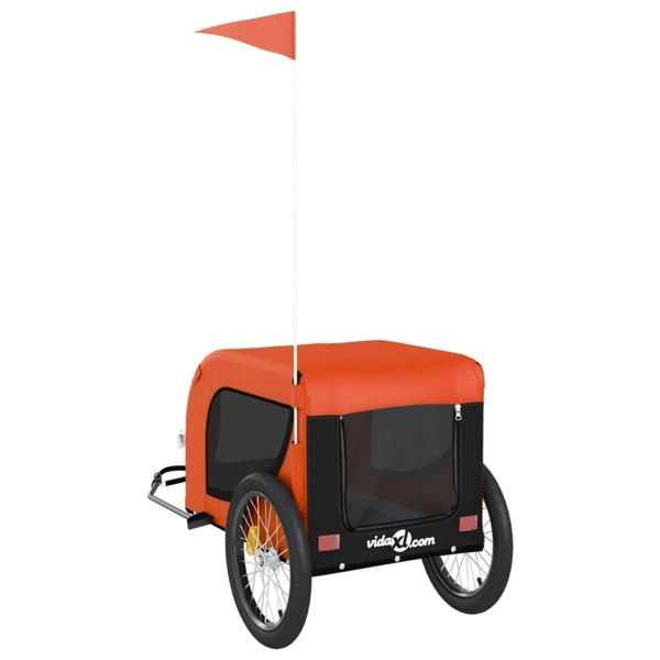 Berkfield Dog Bike Trailer Orange and Black Oxford Fabric and Iron