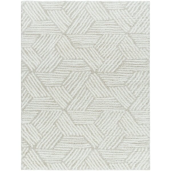 Livabliss Cloudy Shaggy CDG2319 Geometric Beige Grey Soft Plush Pile Rug