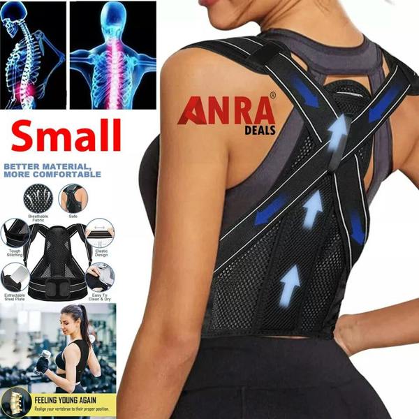 ATEK Small Neoprene Upper Back Shoulder Support Brace Black