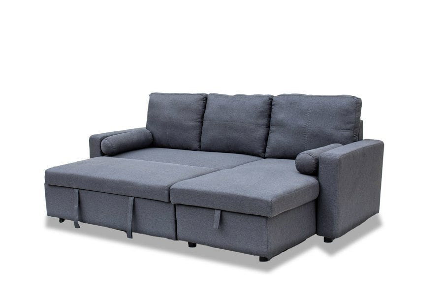 Indoor Living Manhattan Grey 3 Seat Corner Sofa Bed Set - Left or Right