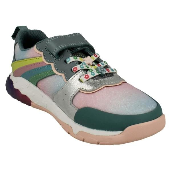 Clarks Girls Clarks Rainbow And Mermaid Tail Design Trainers Tidal Star K