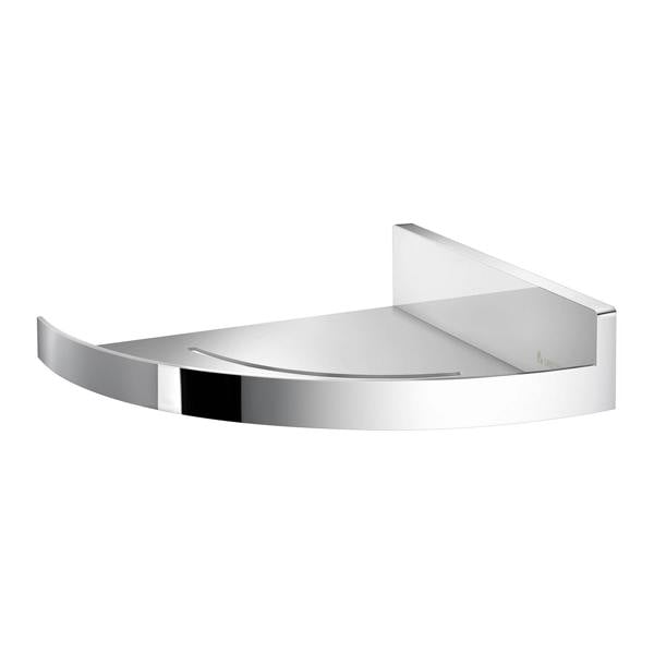 Chromed stainless steel corner shower shelf
