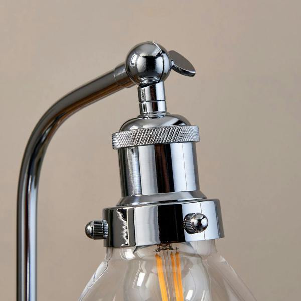 Brunswick Polished Nickel & Glass Desk Table Lamp