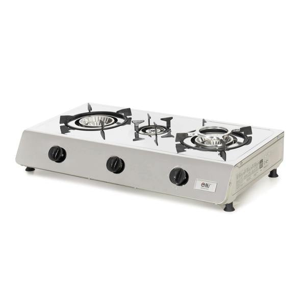 Triple burner gas stove for kitchen, camping, caravan