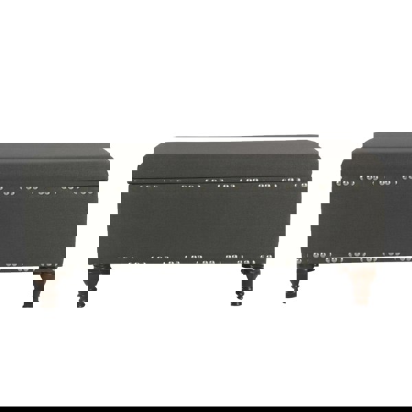 Luxury Living Chelsea Storage Ottoman Bench - Charcoal/Chrome Upholstered with flip lid