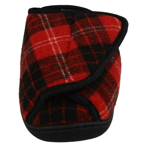 Spot On Ladies Spot On Wide Fitting Tartan Slippers