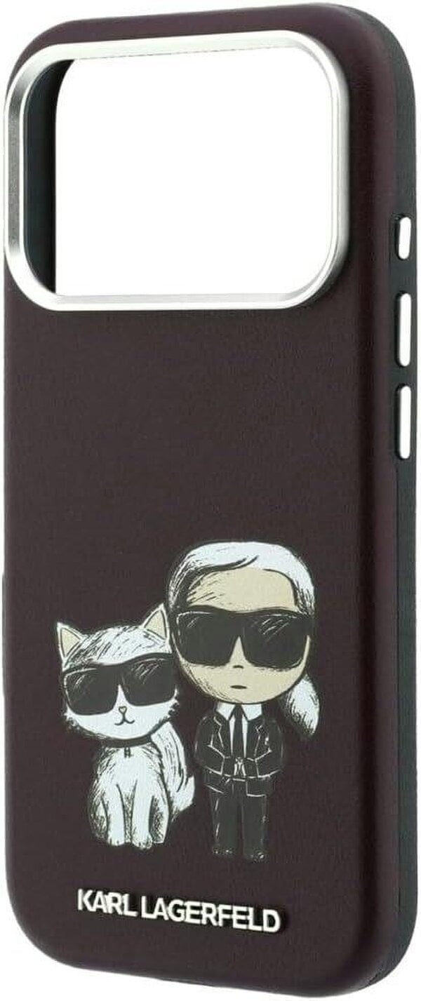 Karl Lagerfeld Smooth PU Leather Case with Sketch Print and MagSafe for iPhone 17/18 Pro 6.3" Burgundy - KLHMP18L6PWKCIDR
