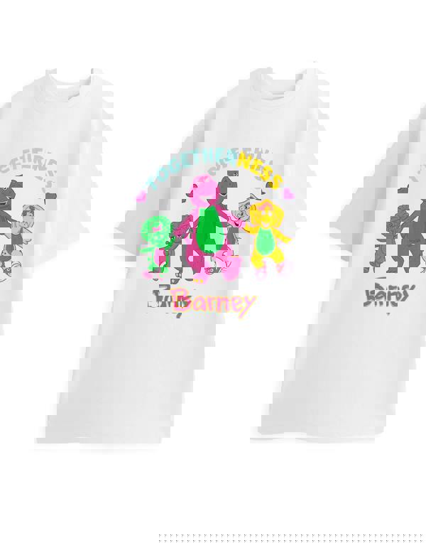 Barney Womens White Togetherness Short Sleeved T-Shirt