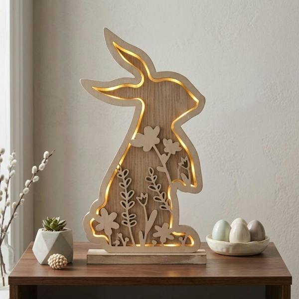 Garden Greatness Wooden Standing Light Up Bunny