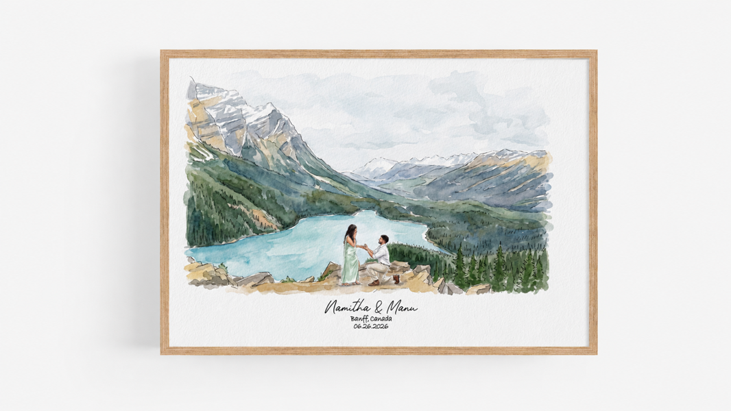 Personalised Engagement Portrait From Photo