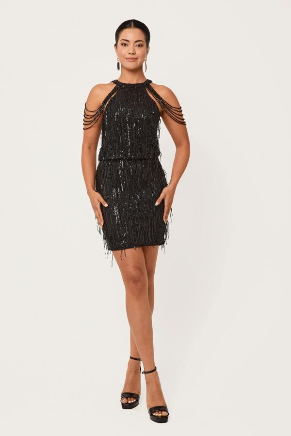 LuvForever Kyria - Black Sequin Mini Dress