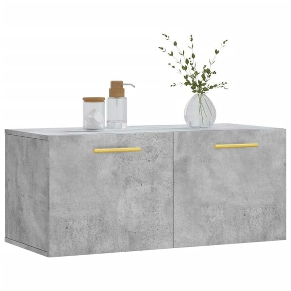 Berkfield Wall Cabinet Concrete Grey 80x36.5x35 cm Engineered Wood