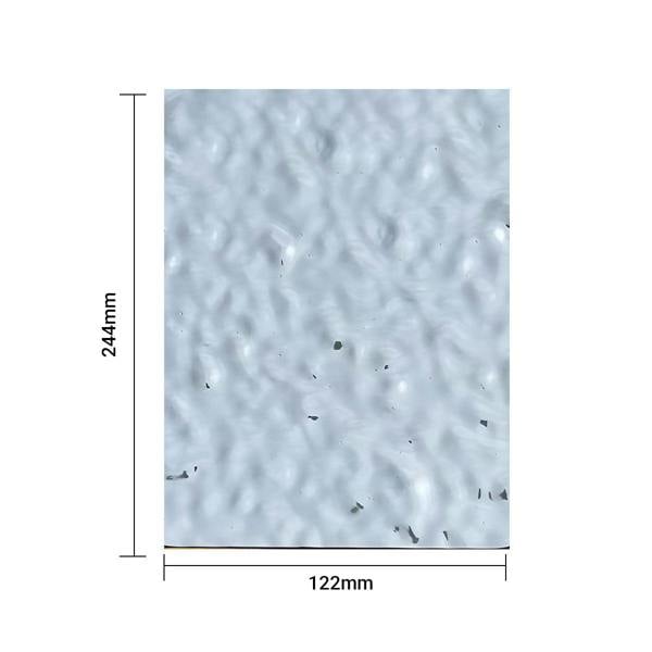 ENER-J Wave-Pattern Metallic Finish WPC Boards (2.44m x 1.22m x 5mm) for Modern Interiors, Silver (Pack of 2)