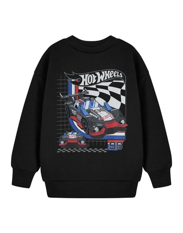 Hot Wheels Boys Black 96 Sweatshirt