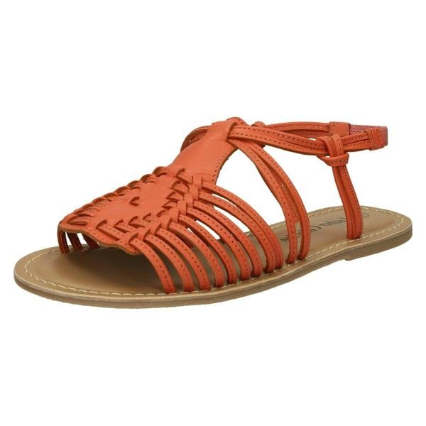 Leather Collection Ladies Leather Collection Flat Strappy Sandals F00159