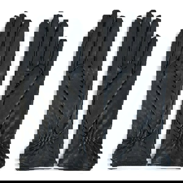 Infinity Leather Men's Leather Wool Lined Elastic Wrist Gloves