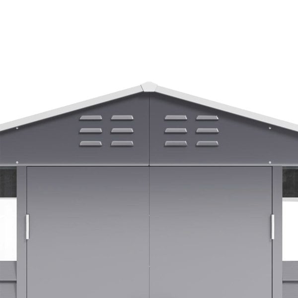Charcoal Steel Tool Shed with Front Windows and Ventilation Living and Home 