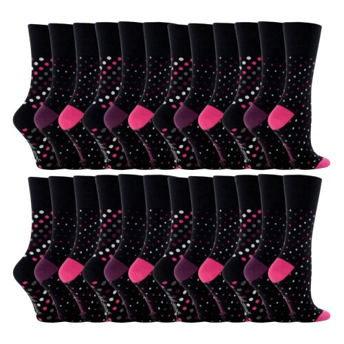 Gentle Grip 24 Pairs Ladies Cotton Rich Everyday Socks Gentle Grip Soft Top Comfort Socks