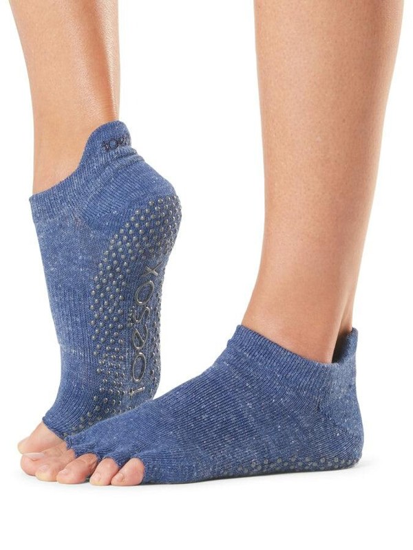 ToeSox Low Rise Half Toe Women's Yoga Grip Socks - Navy