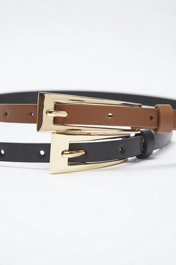 WOVCOR Double Pack Slim Women's Belt