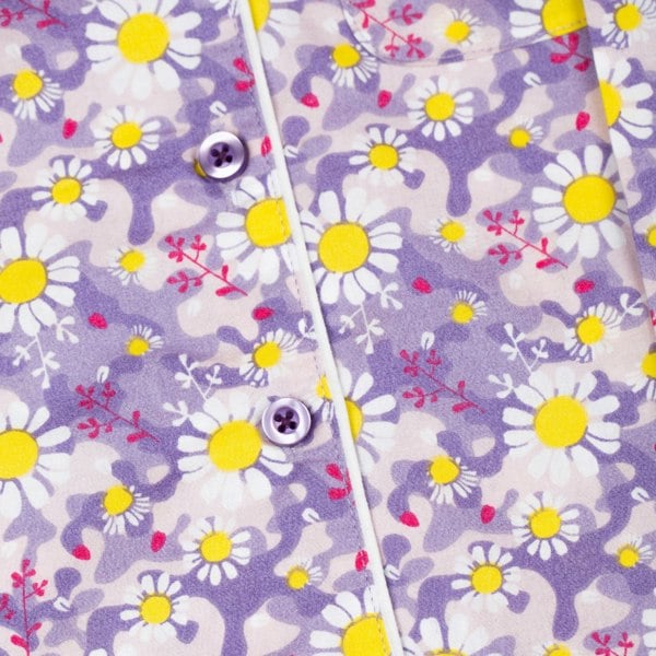 Luca and Rosa Dizzy Daisy Print Girls Button Up Pyjamas