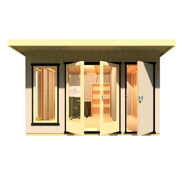 12x12 insulated Garden Studio Office and Store Pent Roof - Best Shed