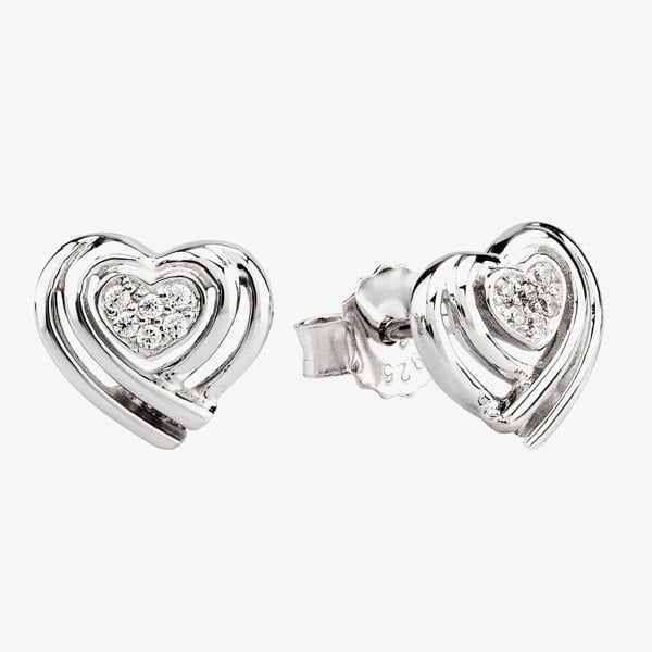 Rosa Lea Pave Wrapped Hearts Stud Earrings BJ-E3132C