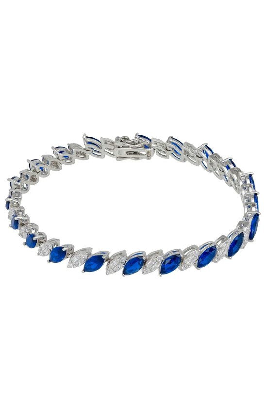 Latelita Viscountess Tennis Bracelet Sapphire Silver