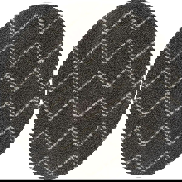 Shaggy Dark grey rug High Qualit Elegant Moroccan Pattern Suitable for Floor heating