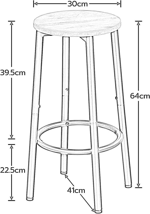 Rafaelo Mobilia Set of 2 Bar Stools Greige