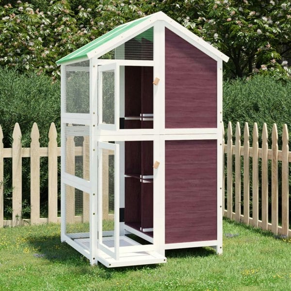 Berkfield Bird House Mocha 97x81x152 cm Solid Wood Pine