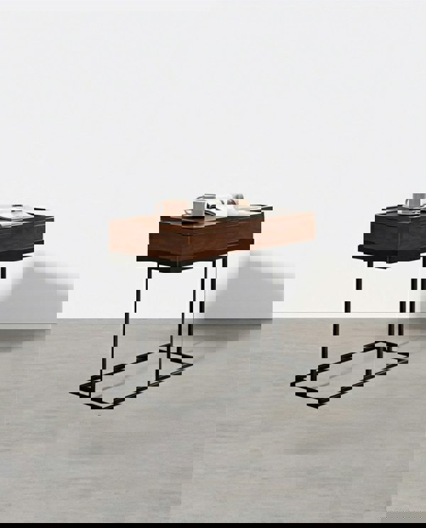 Hay Storage Side Table, Walnut - fold down dining table