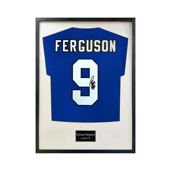Duncan Ferguson Signed Everton Shirt Standard Frame