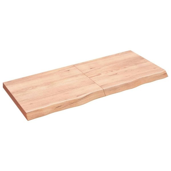 Berkfield Wall Shelf Light Brown 140x60x6 cm Treated Solid Wood Oak