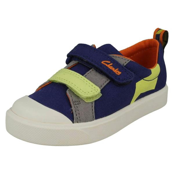 Clarks Childrens Clarks Pattern Detailed Light Weight Canvas Shoes City Bright
