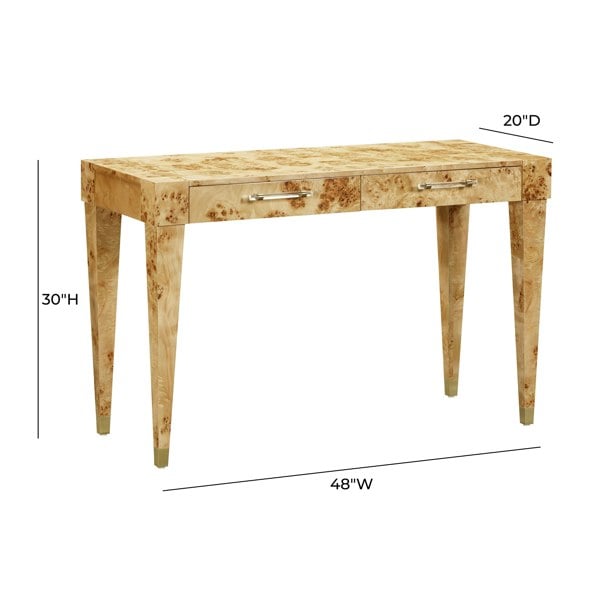 Furniture Edit Brandyss Natural Burl Work Desk Dressing Table