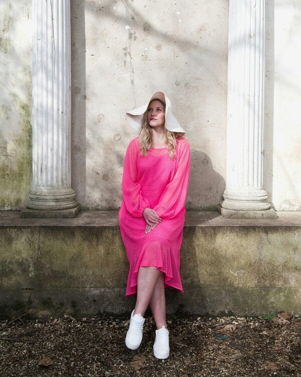 Sylvia Piechulla Aphrodite Holiday Resort Midi Dress - Hot Pink - Size UK 16 - Pink
