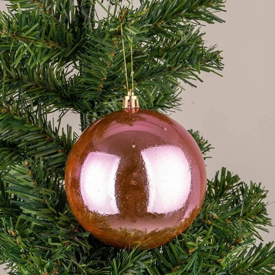 Shatchi Pink Shatterproof Christmas Bauble Set, 10cm Tree Decorations in 3 or 6 Piece Pack Sizes