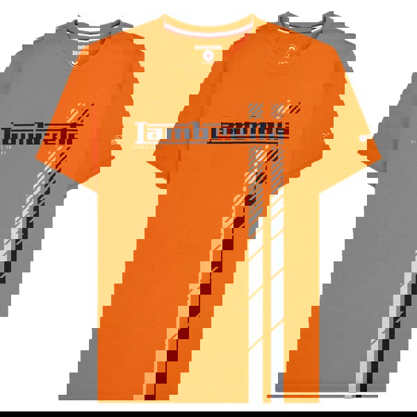 Lambretta Mens SS25 Racing Stripe Big & Tall T-Shirt - Orange