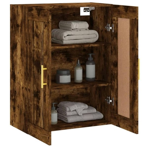 Berkfield Wall Mounted Cabinet Smoked Oak 69.5x34x90 cm Engineered Wood