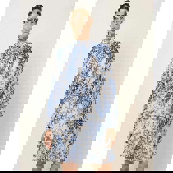 Blue Vanilla Animal Print Layered Dress