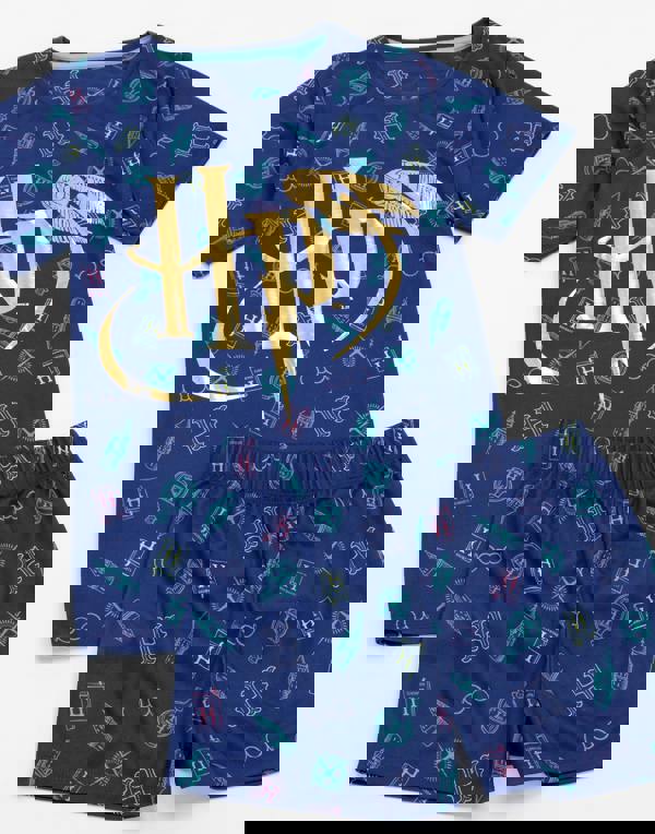 Harry Potter Girls Blue Short Sleeve Short Leg Pyjama Set