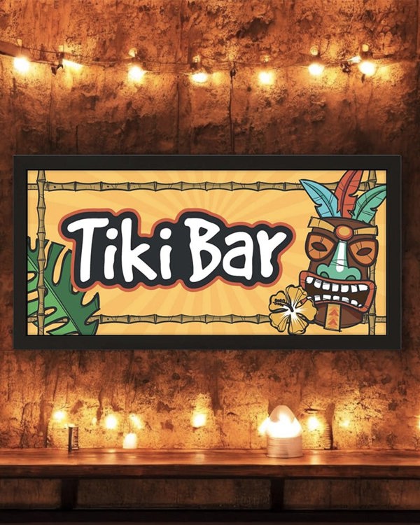 Tiki Bar Wall Art Framed Print. Tropical Vibes for Home Bars