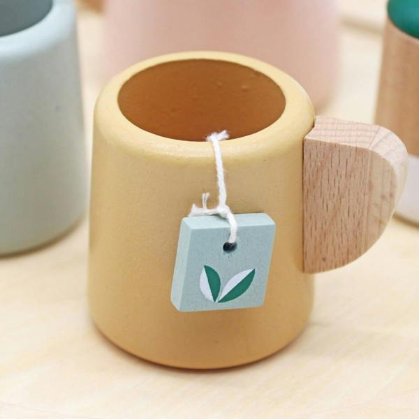 HYGRAD BUILT TO SURVIVE HYGRAD Wooden Tea Set For Toddlers Kids Tea Play Set Pretend Play Toys For Toddlers Kitchen Tea Set Toy Gift For Toddlers