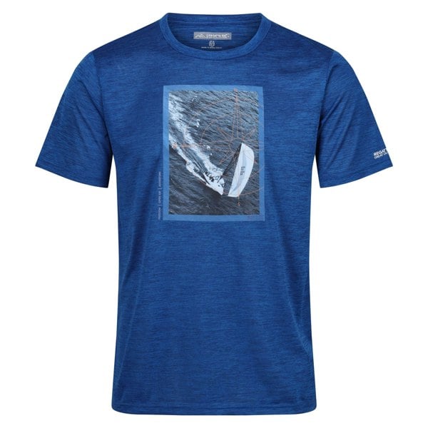 Regatta Mens Fingal VIII Sailboat Marl T-Shirt - Oxford Blue