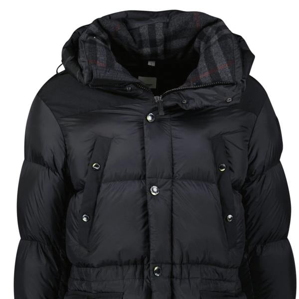 Burberry 'Lindford' Check Down Puffer Jacket Black - chancefashionco