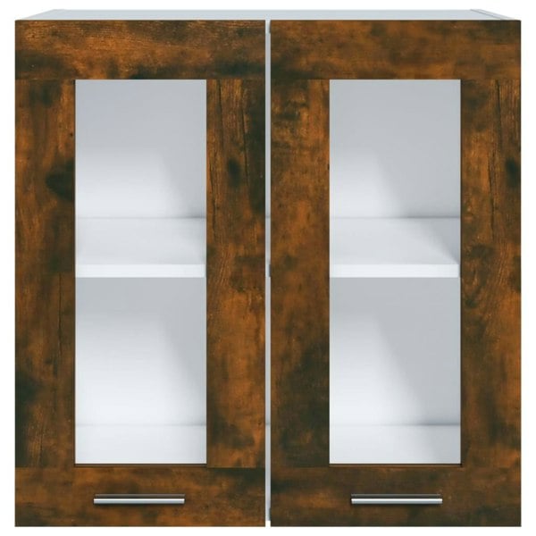 Berkfield Hanging Glass Cabinet Smoked Oak 60x31x60 cm Engineered Wood